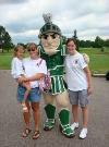 The Kuhn Family with the Mascot from MSU